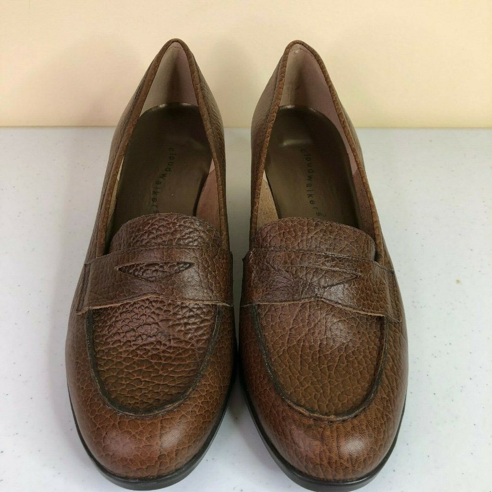 Cloudwalkers Boston Brown Pebbled Leather Pumps - Picture 4 of 8